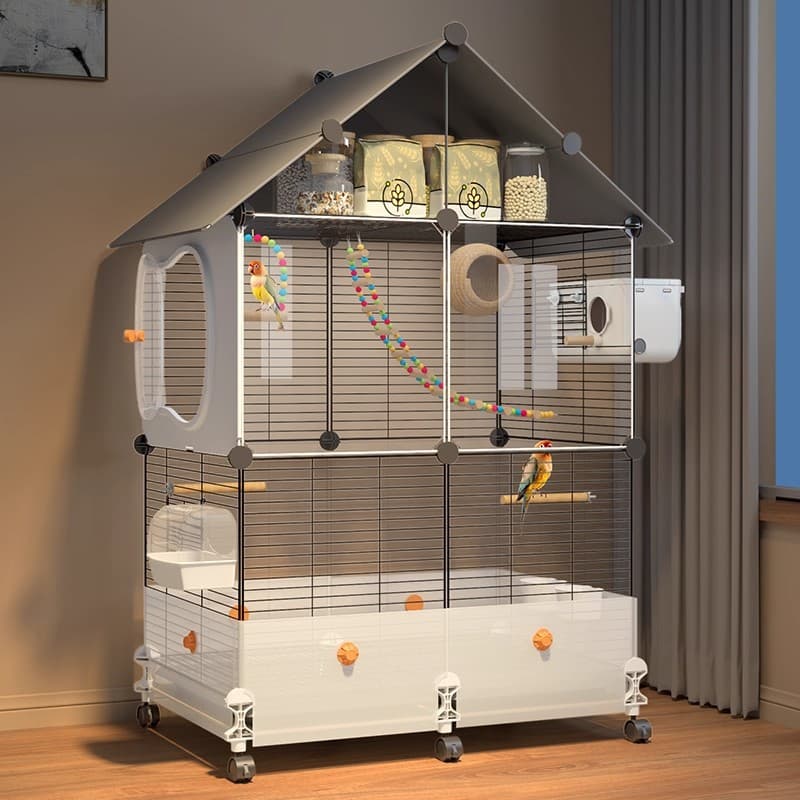 Bird cage parrot large new splash-proof home black phoenix tiger skin small sun peony special luxury villa bird cage