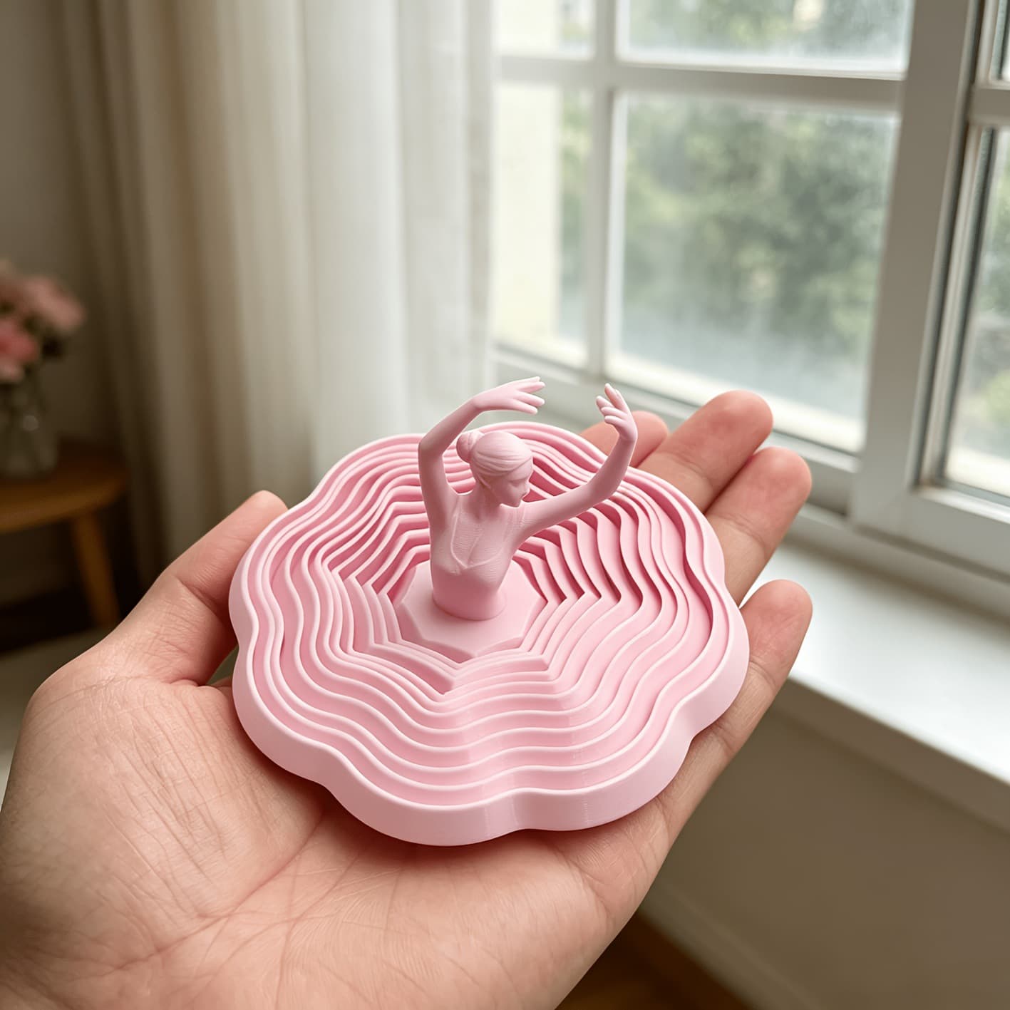 Cross-border 3D printed ballet dancer gradient polygonal carrot tower decompression artifact toy dance enthusiasts