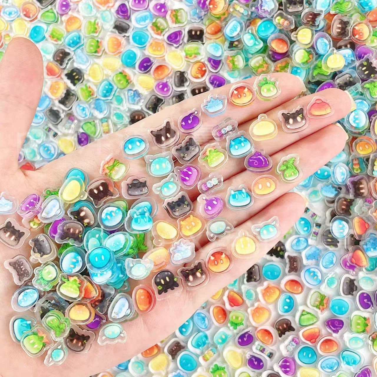 Custom 1cm Acrylic Small Pieces, Cute Cartoon Handmade DIY Accessories, 2CM Components Wobble Toy Gift