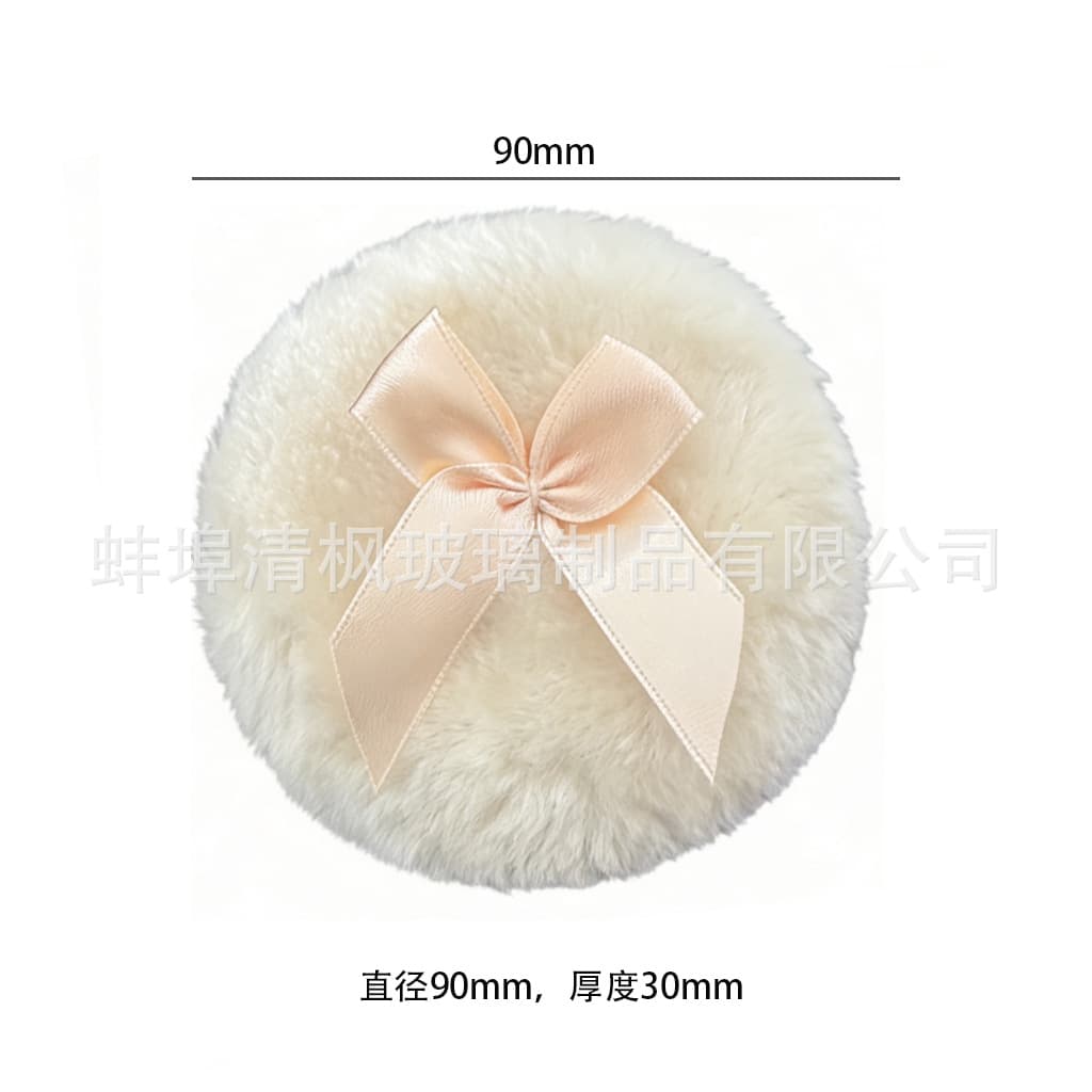 Korean-style Glass Storage Jar with Lid, Butterfly Bow Powder Puff Container, Loose Powder Puff Jar, Body Powder Puff, Cosmetic Puff Storage Box
