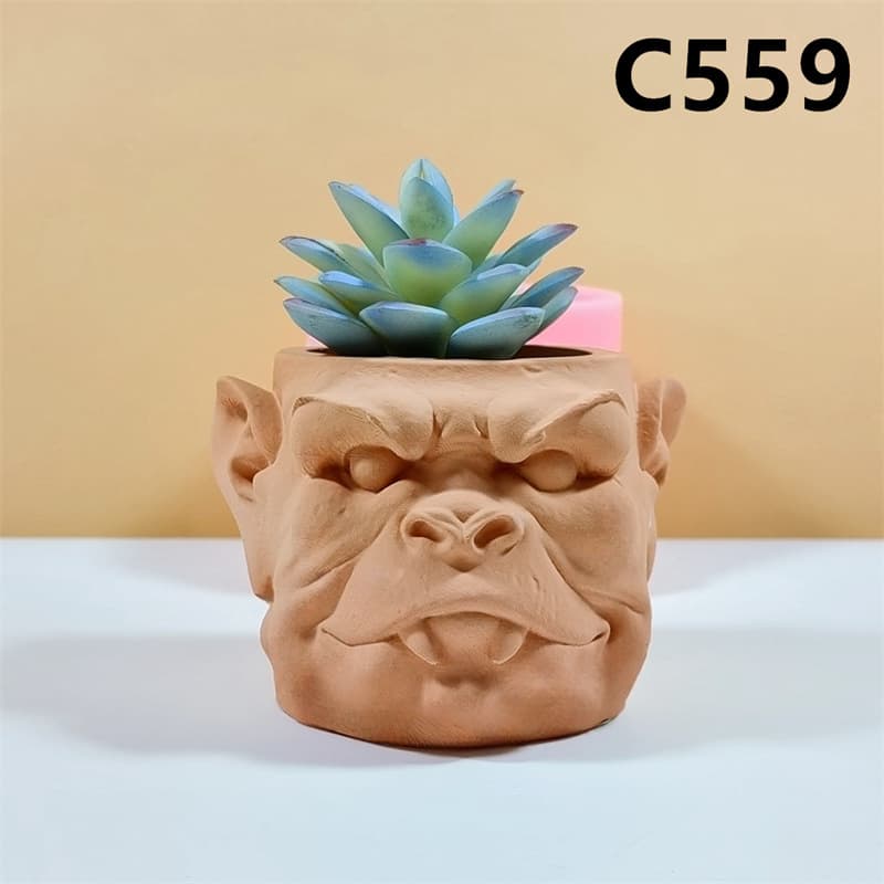 Abstract human face flowerpot silicone mold succulent green plant potted funny indoor three-dimensional decoration C559