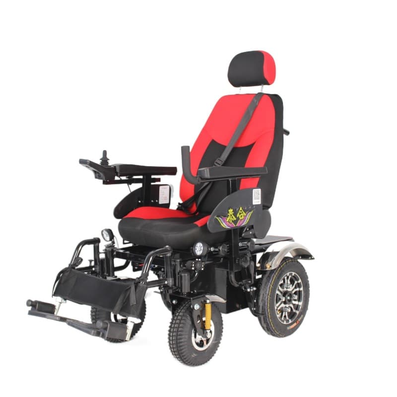 Titanium Alloy Electric Wheelchair for Elderly and Disabled, Four-Wheel Off-Road Vehicle, Intelligent Automatic Mobility Scooter for Seniors
