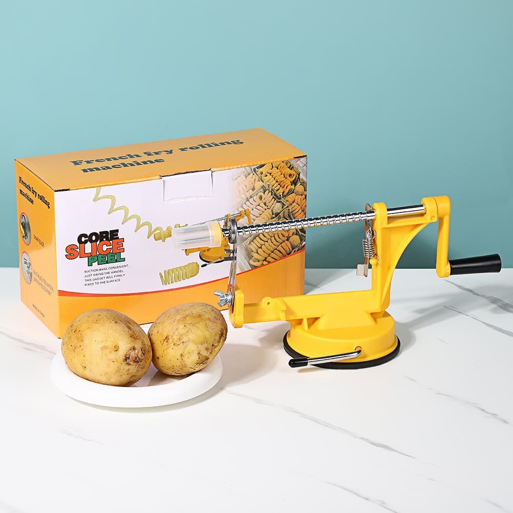 Cross-border household manual potato tower machine stainless steel potato slicer multi-function cyclone potato machine apple peeler