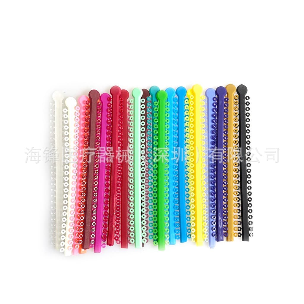 Dental Colored Ligature Ties Orthodontic Elastic Ligature Ties Long Strip Ligature Ties for Dental and Orthodontic Correction 20 Pieces