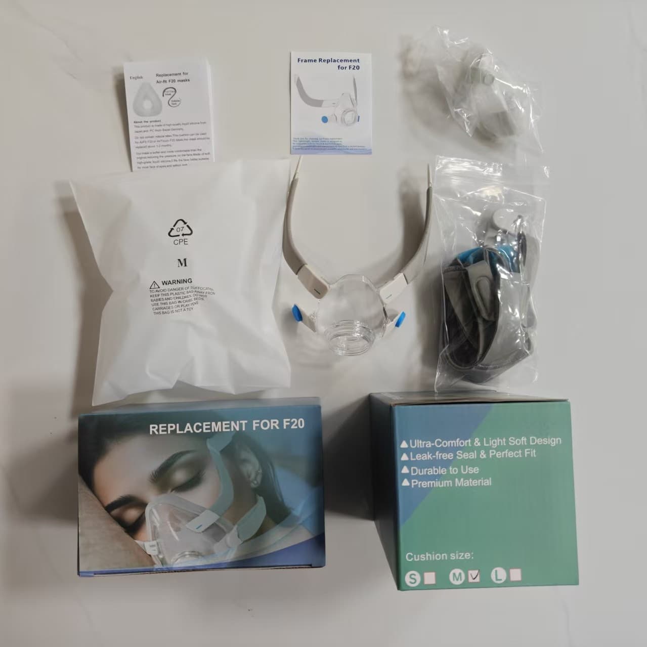 New product cross-border exclusive for ResMed F20 oral and nasal mask respiratory nasal mask silicone mask domestic replacement universal