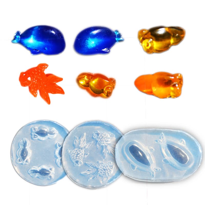 Friend Cross-border DIY Crystal Epoxy Resin Goldfish Mold Large and Small Pendant Ornament Mirror Resin Mold