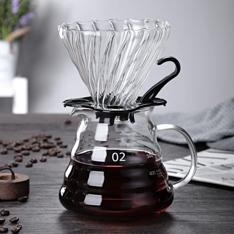 Hand-poured Glass Coffee Pot Cloud Shaped Filter Cup Filter Sharing Pot Set Logo Customizable