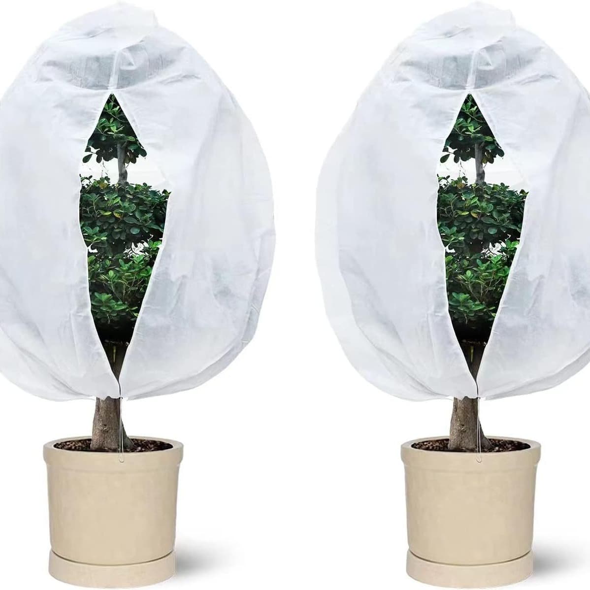 Non-Woven Plant Cold Protection Cover with Drawstring and Zipper Style for Overwintering Frost Protection