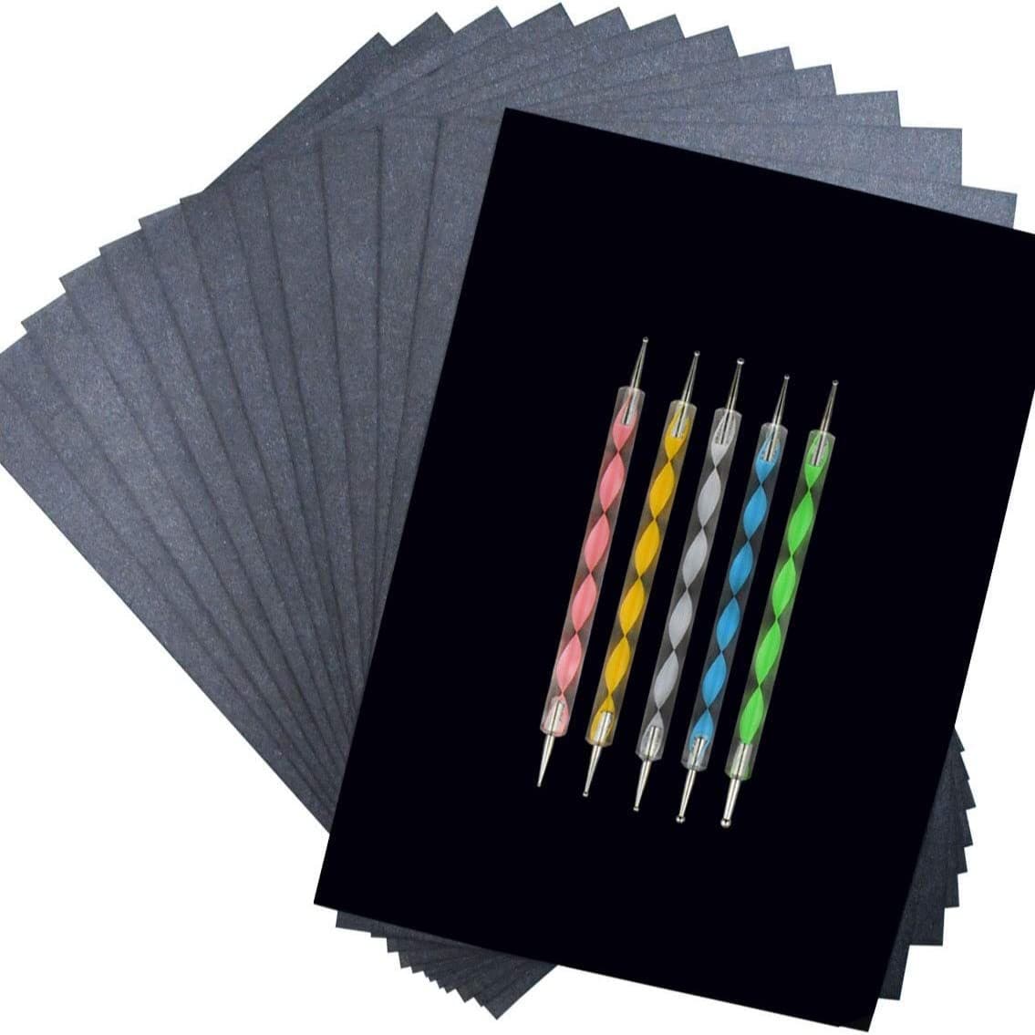 Cross-border Carbon Paper Set, Black and Blue Carbon Paper Single-sided A4 Tracing Paper with Clear Imprints, 100 Sheets Pack