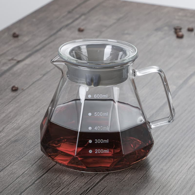 Pour Over Glass Coffee Carafe Set with Dripper, Coffee Filter, and Coffee Pot, Custom Logo Available