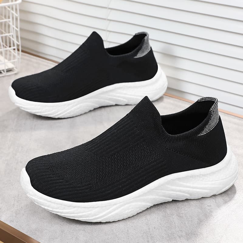 Men's Shoes 2026 Spring New Fly Knit Casual Shoes Polyurethane Popcorn Lightweight Slip-On Loafers