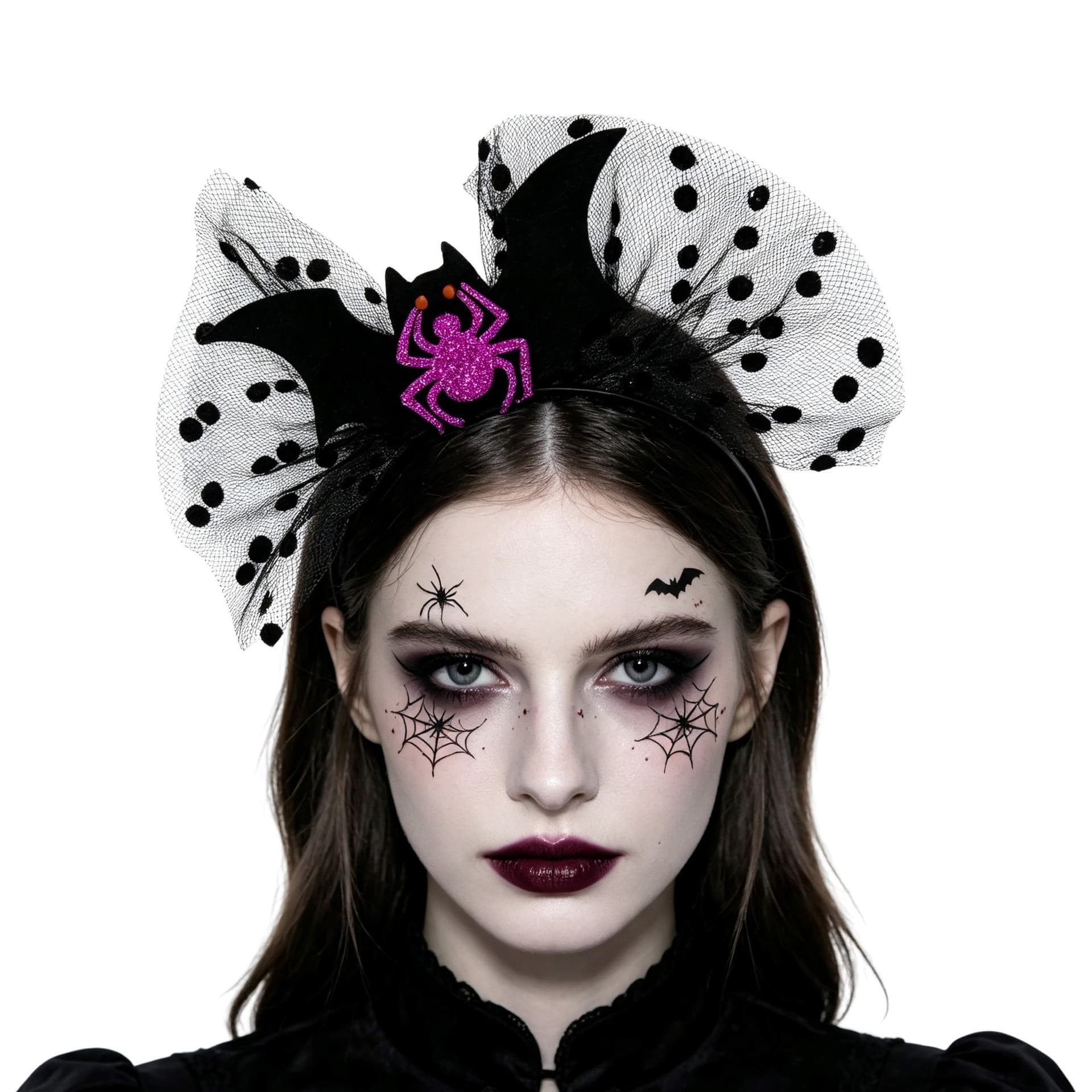 Cross-border new product polka dot headband Halloween decoration adult party crazy dress up photography props female ghost headdress card