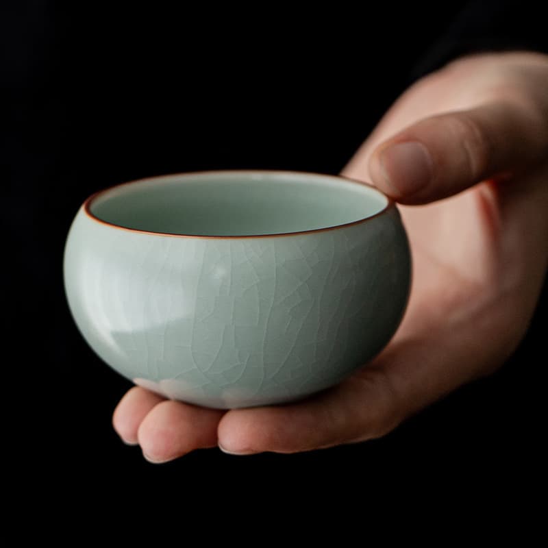 Tianqing Ru Kiln Zen Ding Cup Ice Flower Personal Tea Cup Kung Fu Tea Set Personal Cup Master Cup Opening Slices Can Be Raised
