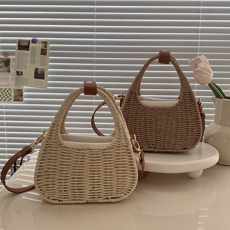 Manufacturer Wholesale Crossbody Straw Bag New Versatile Portable Straw Bag Woven Bag Vacation Beach Bag Korean Style Rattan Bag