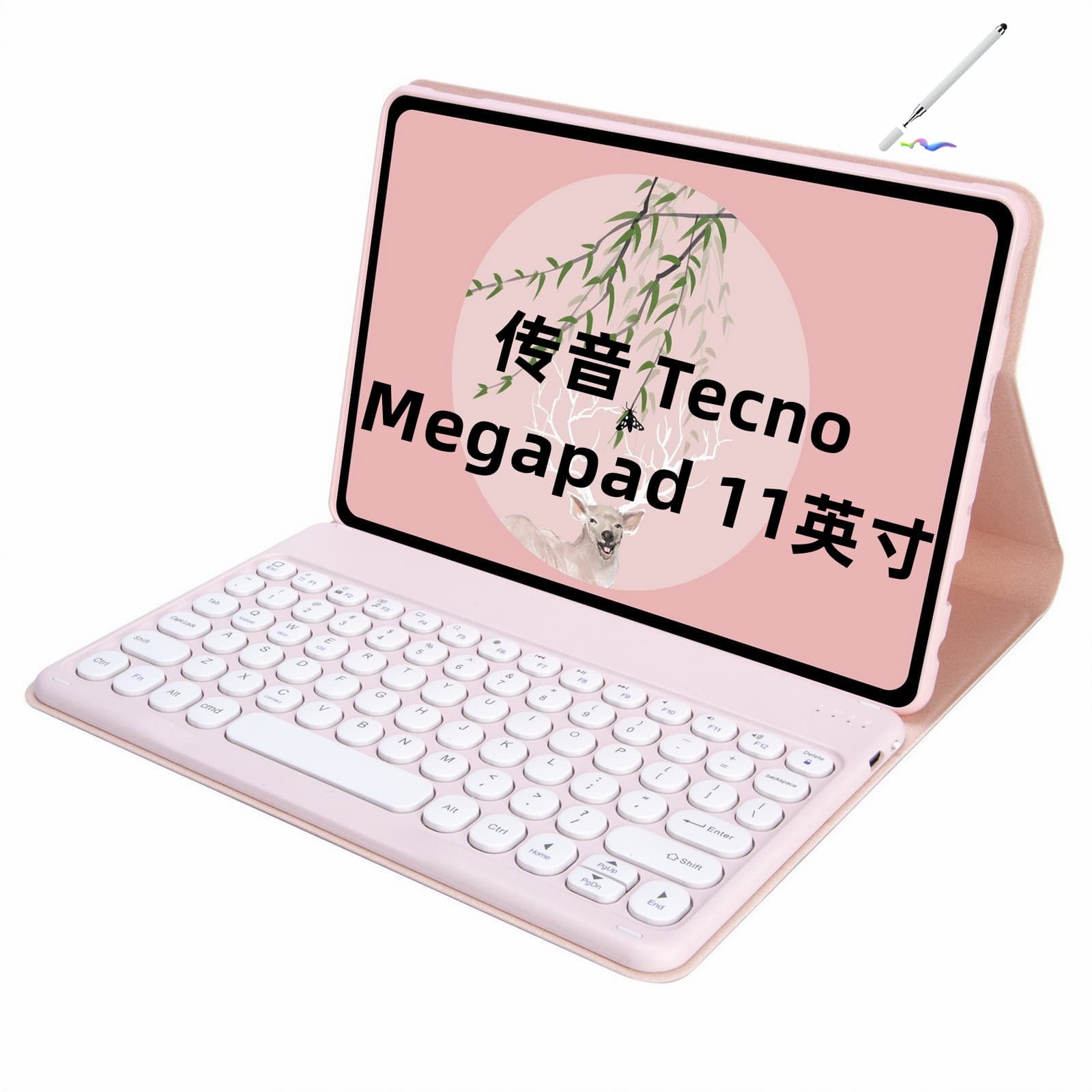 Tecno Megapad 11-inch Tablet Case with Bluetooth Keyboard, Touchpad, Backlit, Magnetic Pen Holder