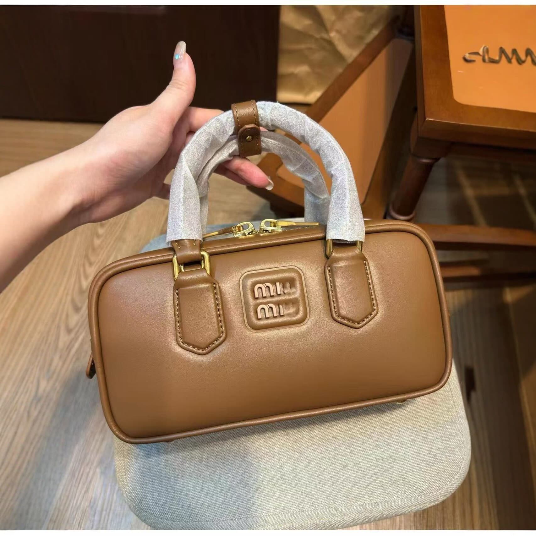 miun bowling bag new retro fashion versatile small square bag advanced portable shoulder crossbody bag cosmetic bag