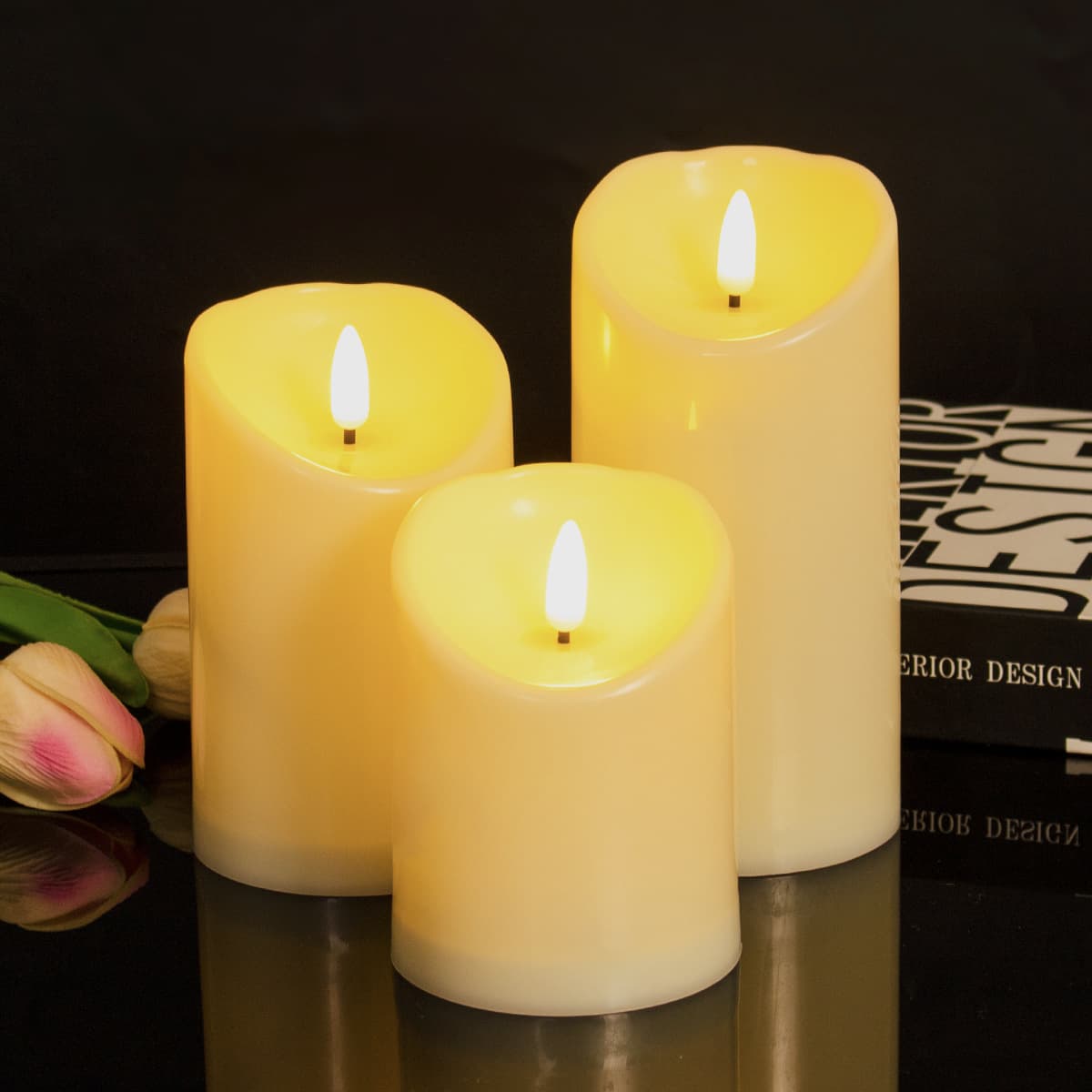 LED Electronic Candle Light Simulation Fake Candle for Birthday, Romantic Confession, Stage, Wedding Decoration, and Script Murder Mystery Path Lighting