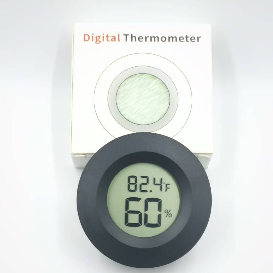 Mini round embedded temperature and humidity meter electronic digital display with button reptile pet acrylic box temperature and humidity meter