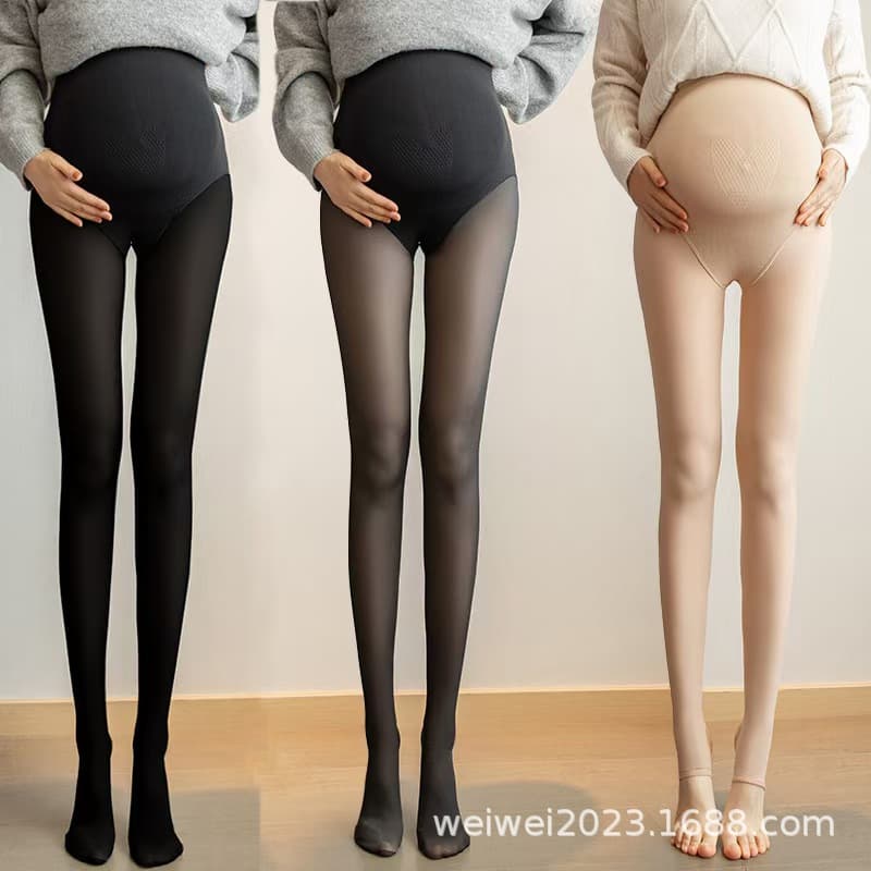 Factory Direct Spring and Autumn Style Maternity Waterlight Socks, "Bare Leg" Magic Nude Feel Plus Size Belly Support Maternity Tights