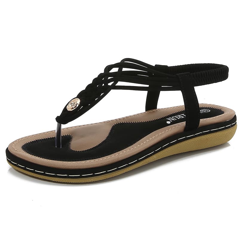 8848 Bohemian European American Amazon Sandals Women Cross-border Woven Large Size Women's Shoes Flat Bottom Roman Flat Heel