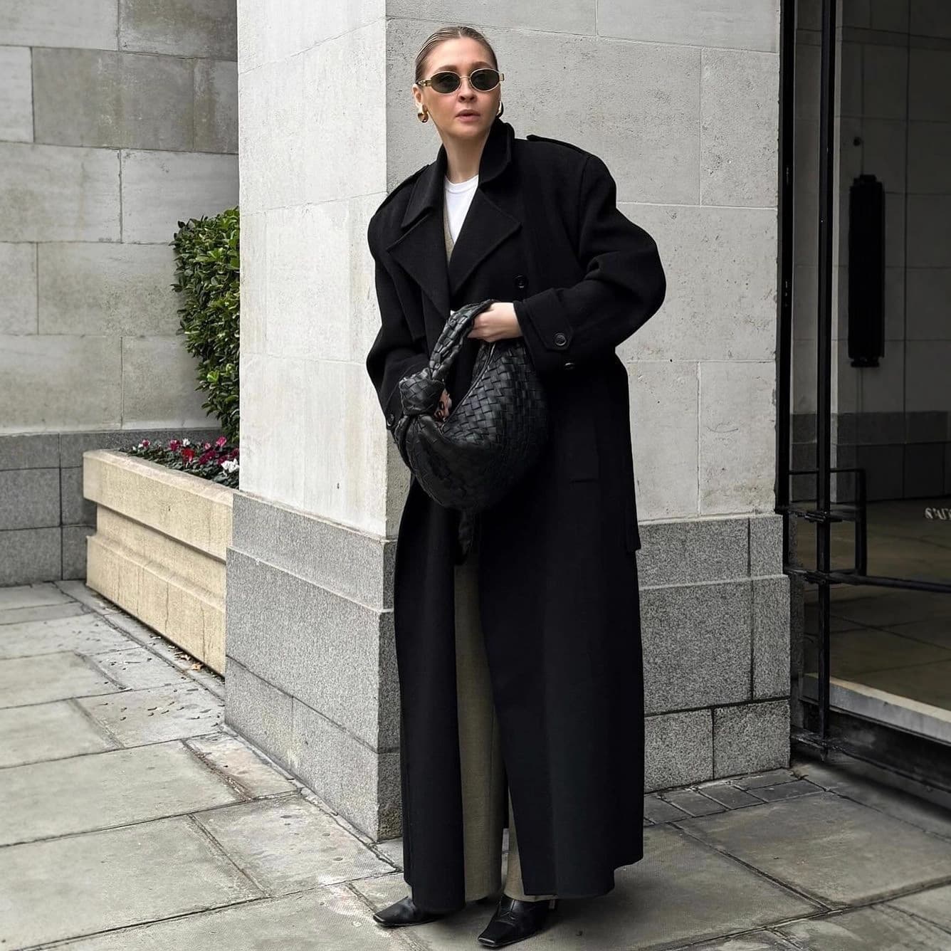 In-Stock Cross-Border Foreign Trade Wholesale New Autumn and Winter Korean Style Versatile Double-Breasted Lapel Wool Long Coat