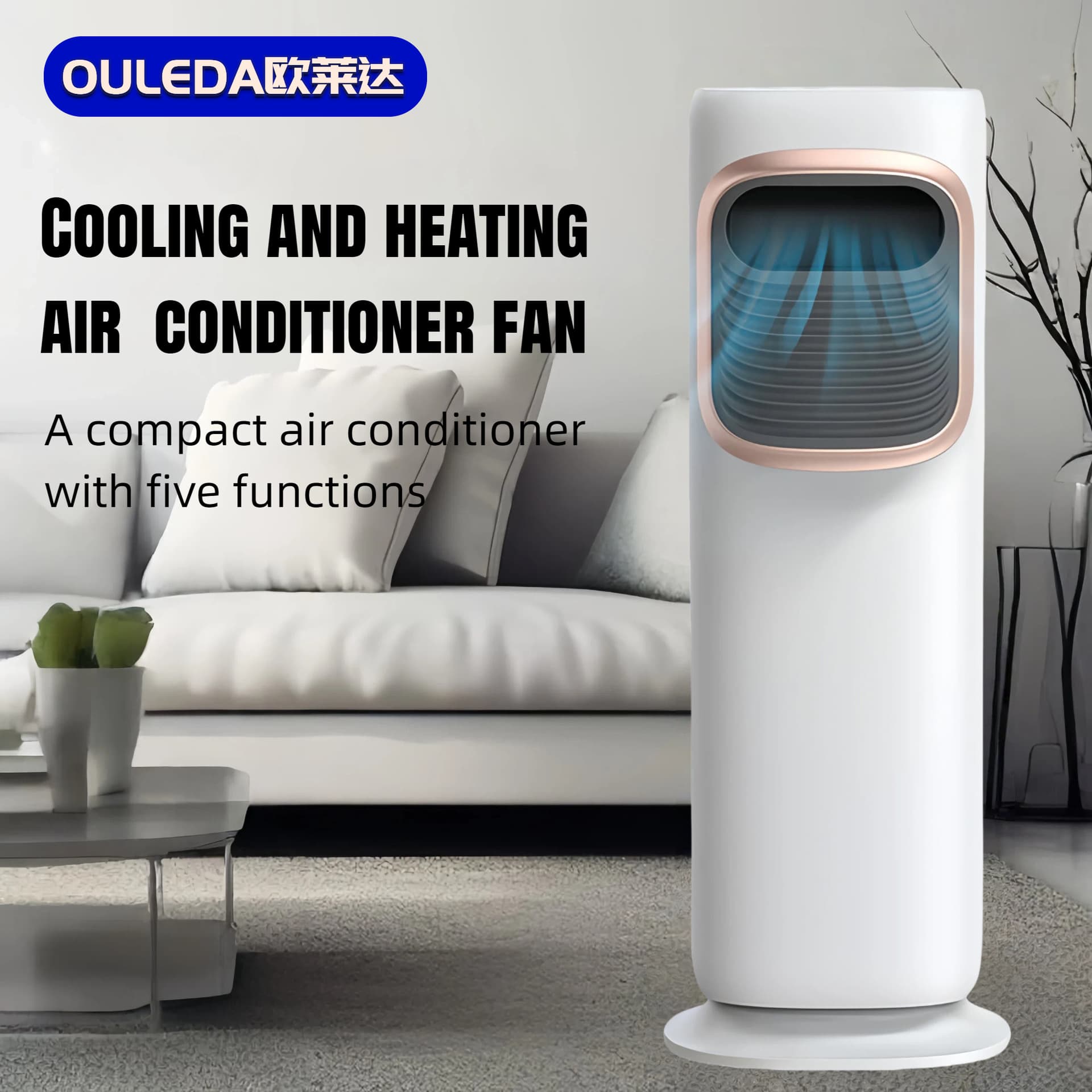 Air Conditioner Fan Portable Heater and Cooler 2-in-1 Home Bladeless Air Cooler
