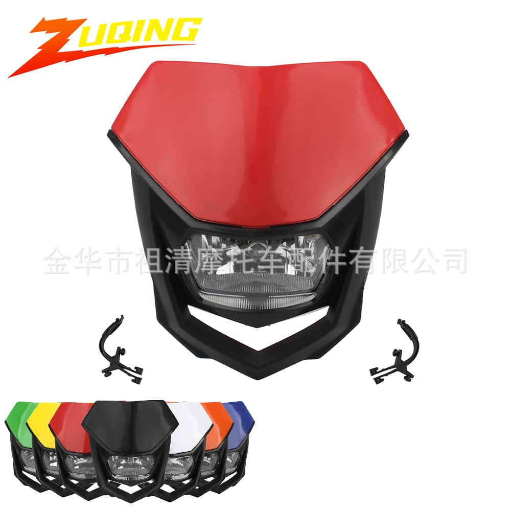 Off-Road Motorcycle Ghost Face Headlight Cover KTM CRF XR WRF Universal Front Headlight Assembly Lighting