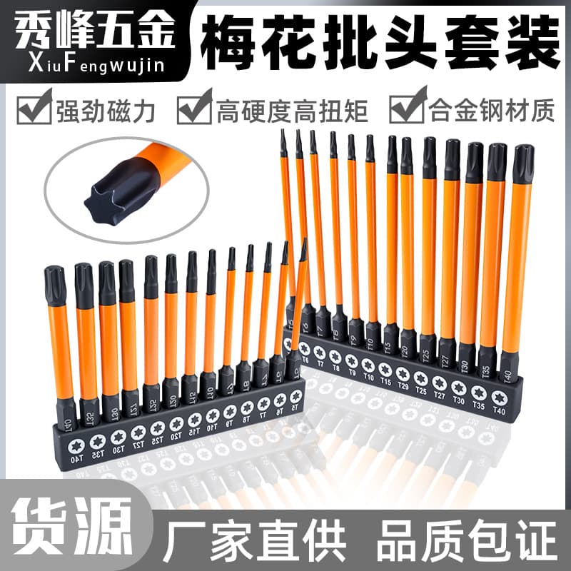 Torx Bit Set for Electric Drill and Screwdriver, Alloy Steel Universal Tool, Strong Magnetic High Hardness Power Screwdriver Bits