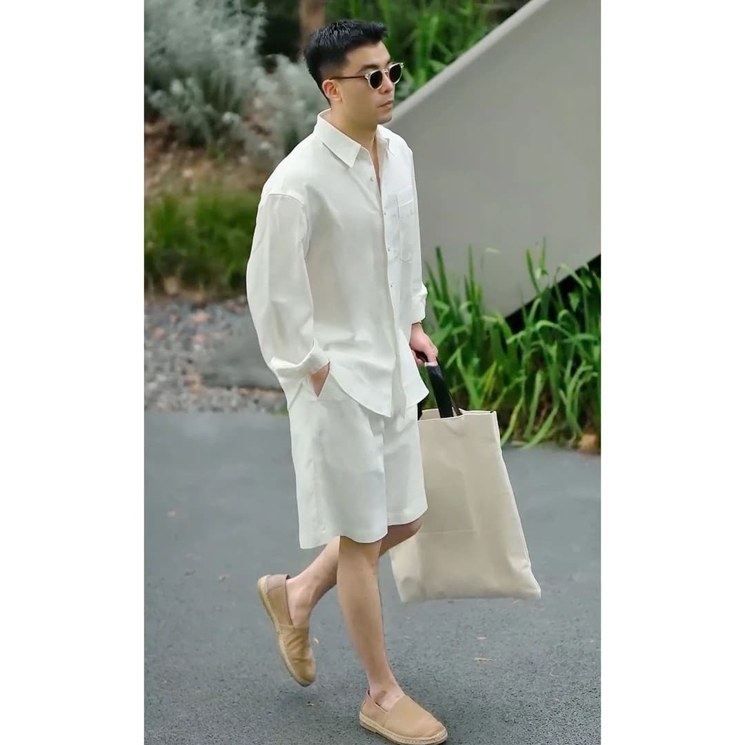 [Pre-sale] Summer Fashion New Light Luxury Long Sleeve Set for Men, Versatile Simple Style Casual Ins