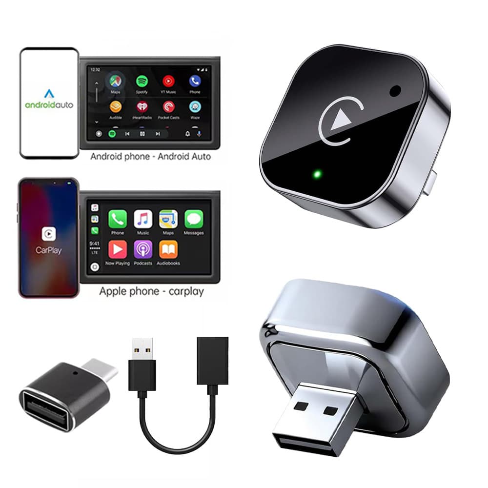 Cross-border Hot-Selling Wireless CarPlay Box Android Adapter Compatible with iPhone and Android, No Lag, No Stutter