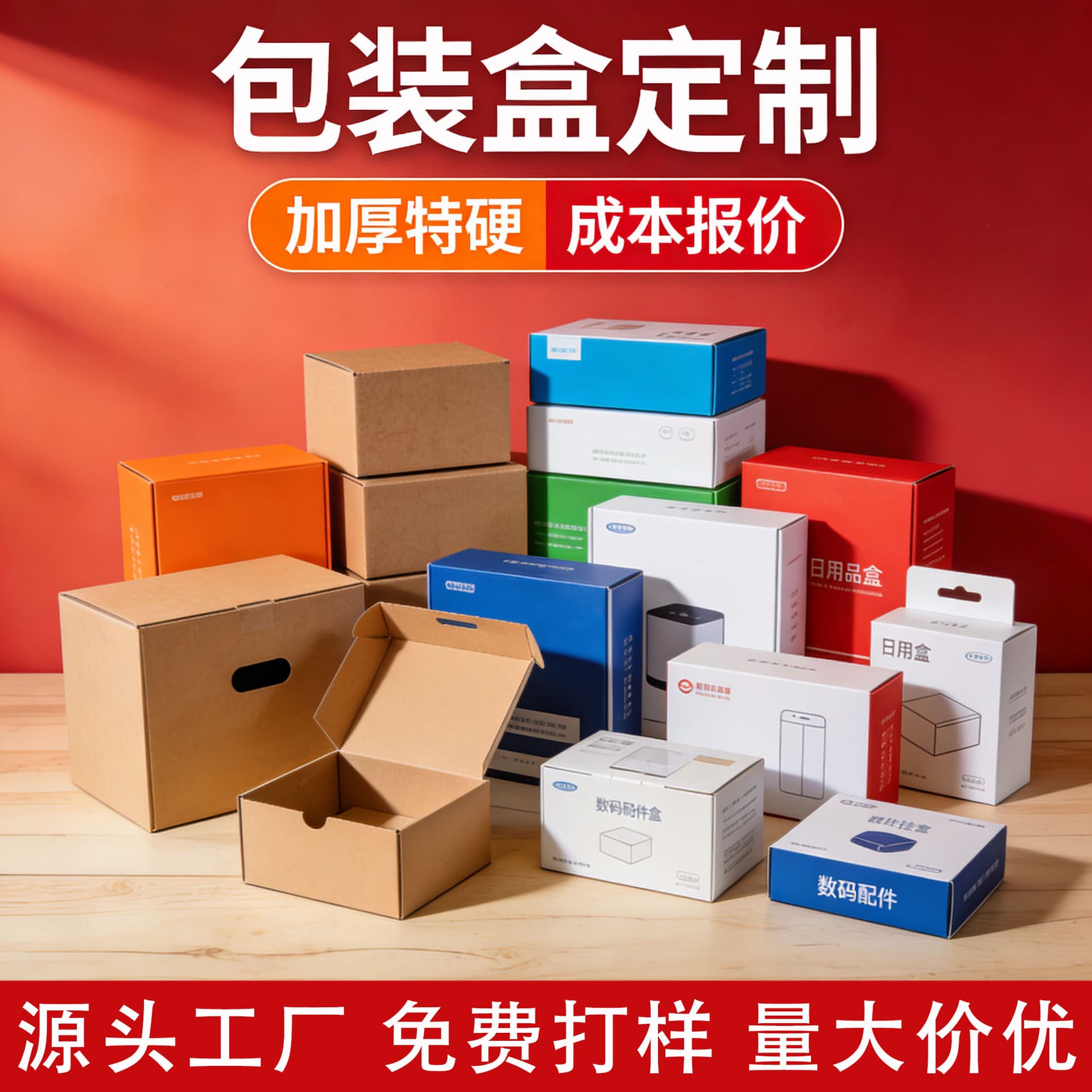 Color box packaging boxes, kraft paper airplane boxes, food packaging, digital accessory packaging boxes, thickened and extra hard source factory