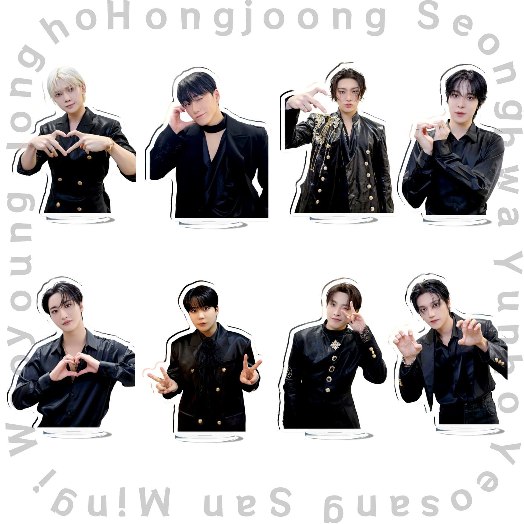 ATEEZ Acrylic Standee Desktop Decoration Choi San, Park Seonghwa, Song Mingi Star Merchandise Custom