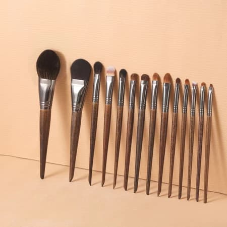 Cross-border Hot Seller 14-Piece Ultra-Soft Animal Hair Makeup Brush Set, High-End Professional Makeup Artist Grade, High Appearance Value Set
