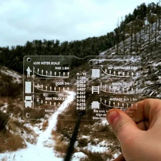 Cross-border New Range Finder Card Measuring Caliper Template Tool Outdoor Hunting Rangefinder Card