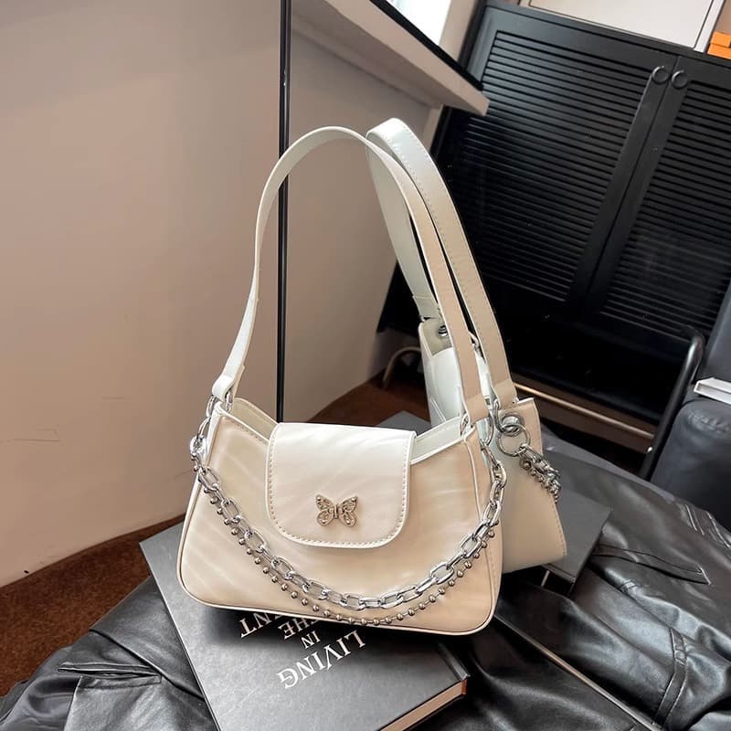 Bosili shoulder bag, stylish fashion crossbody bag, textured underarm bag, solid color small bag, new trendy casual bag