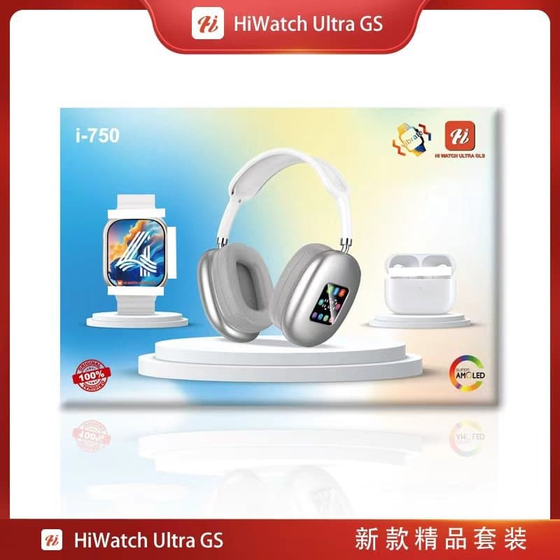 2026 New i-750 Dual Bluetooth Headphone Smart Watch Set Ultra 4 Bluetooth Call Step Counting Sports