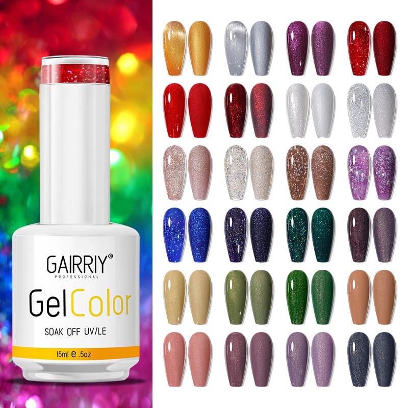 GAIRRIY 120 Colors Gel Nail Polish 15ml New Shimmer Pink Nail Art Gel Set for Nail Salon Wholesale