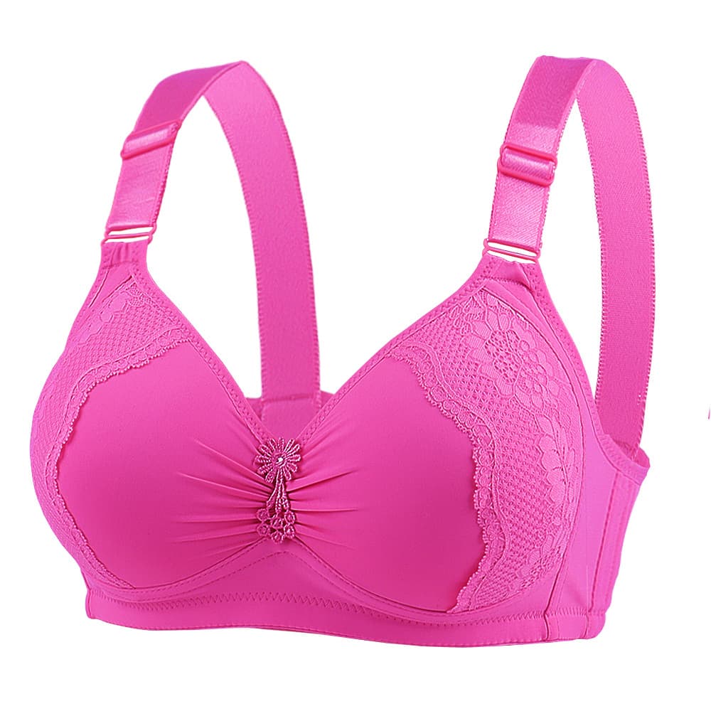 Cross-border large size non-wired bra full cup thin cotton adjustable lace comfortable sexy bra large size bra for women