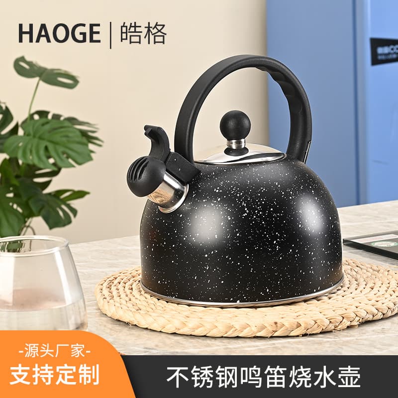 Stainless steel kettle with gas horn, suitable for household use, induction cookers, and gas stoves. Large capacity kettle.