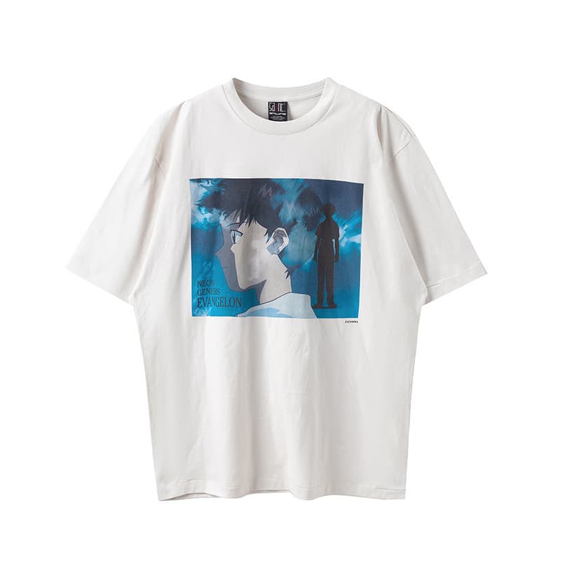 SAINT MICHAEL Mecha Cartoon Animation Direct Print Printed Short Sleeve vtg Old Loose American Casual T-Shirt