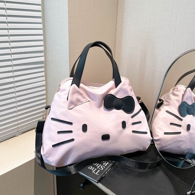 Large-capacity portable short-distance travel bag KT business trip luggage bag Hello Kitty casual shoulder bag cartoon tote bag for women