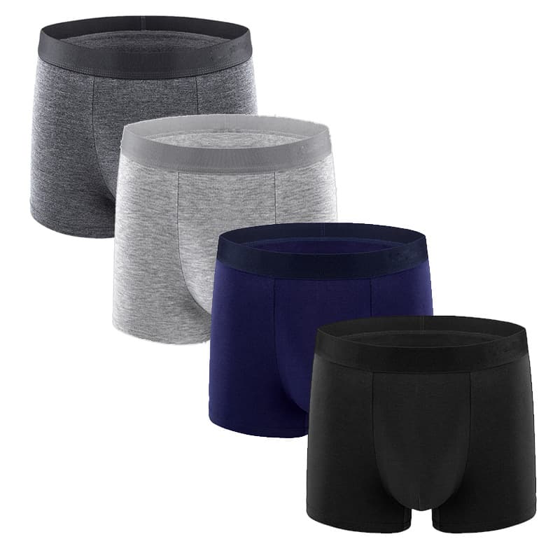 Solid Cotton Men's Boxer Briefs Breathable Athletic Underwear Cross-Border Hot Selling TM European and American Sizes