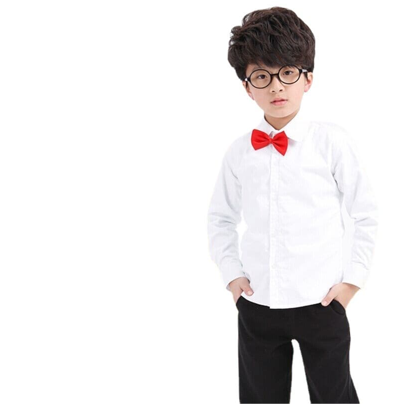 2023 Factory Direct Sales Autumn and Winter Shirts for Boys and Girls, School Style, Fleece-lined Warm Cotton-padded Clothing for Big Kids, Performance Costumes
