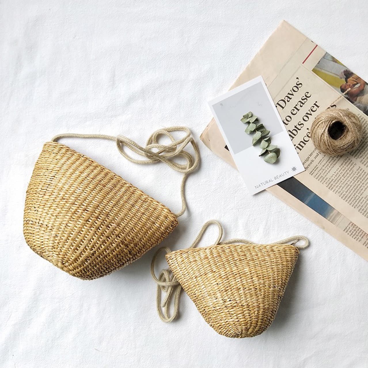 Children's Straw Bag Summer Girl Crossbody Bag Princess Retro Korean Style Ins Cute Versatile Baby Girl Coin Purse