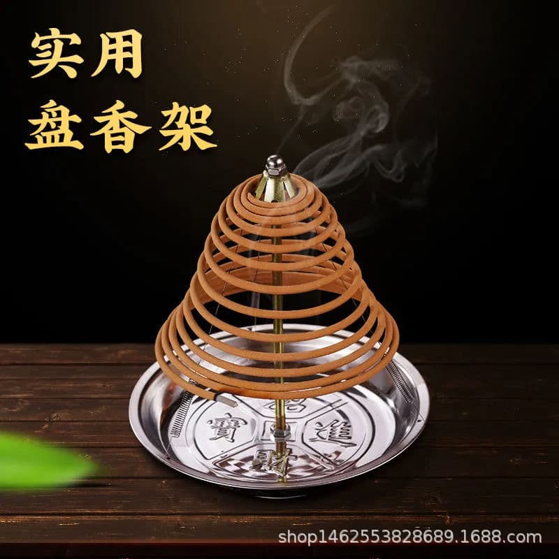 Factory Direct 5-inch 16CM Stainless Steel Incense Plate, Sandalwood Incense Plate with Extendable Holder, Anti-sag Incense Holder