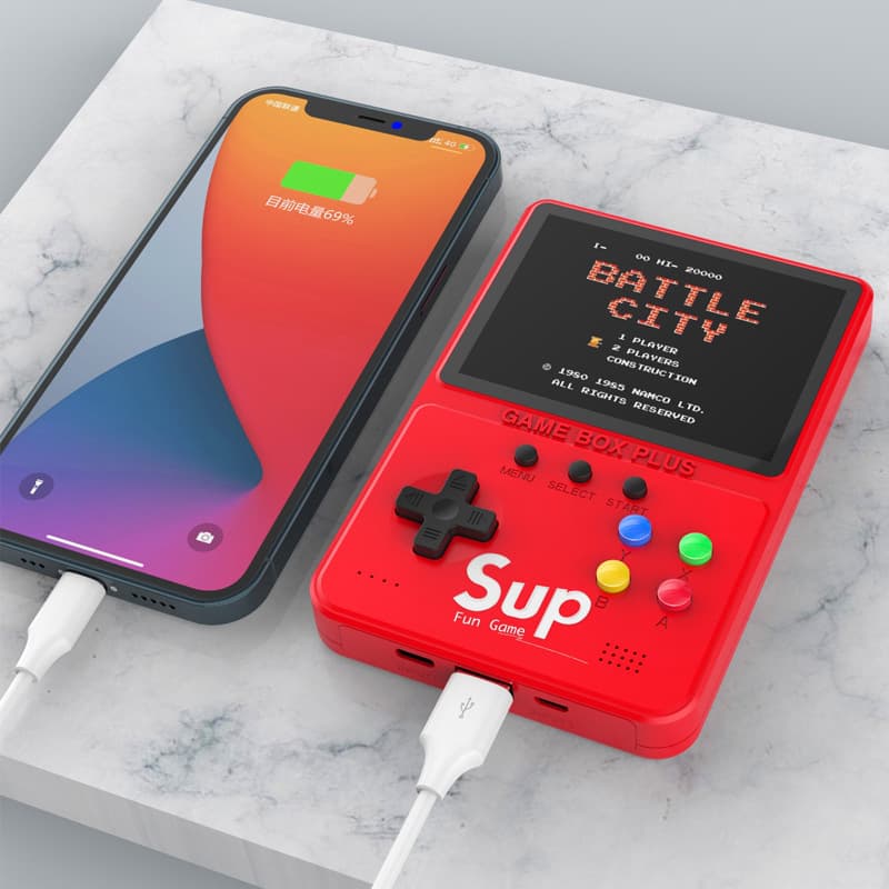 Handheld Game Console with 500 Games, Power Bank D31 2-in-1 Mini Console, TV Connection, Two-Player, Kids Toy