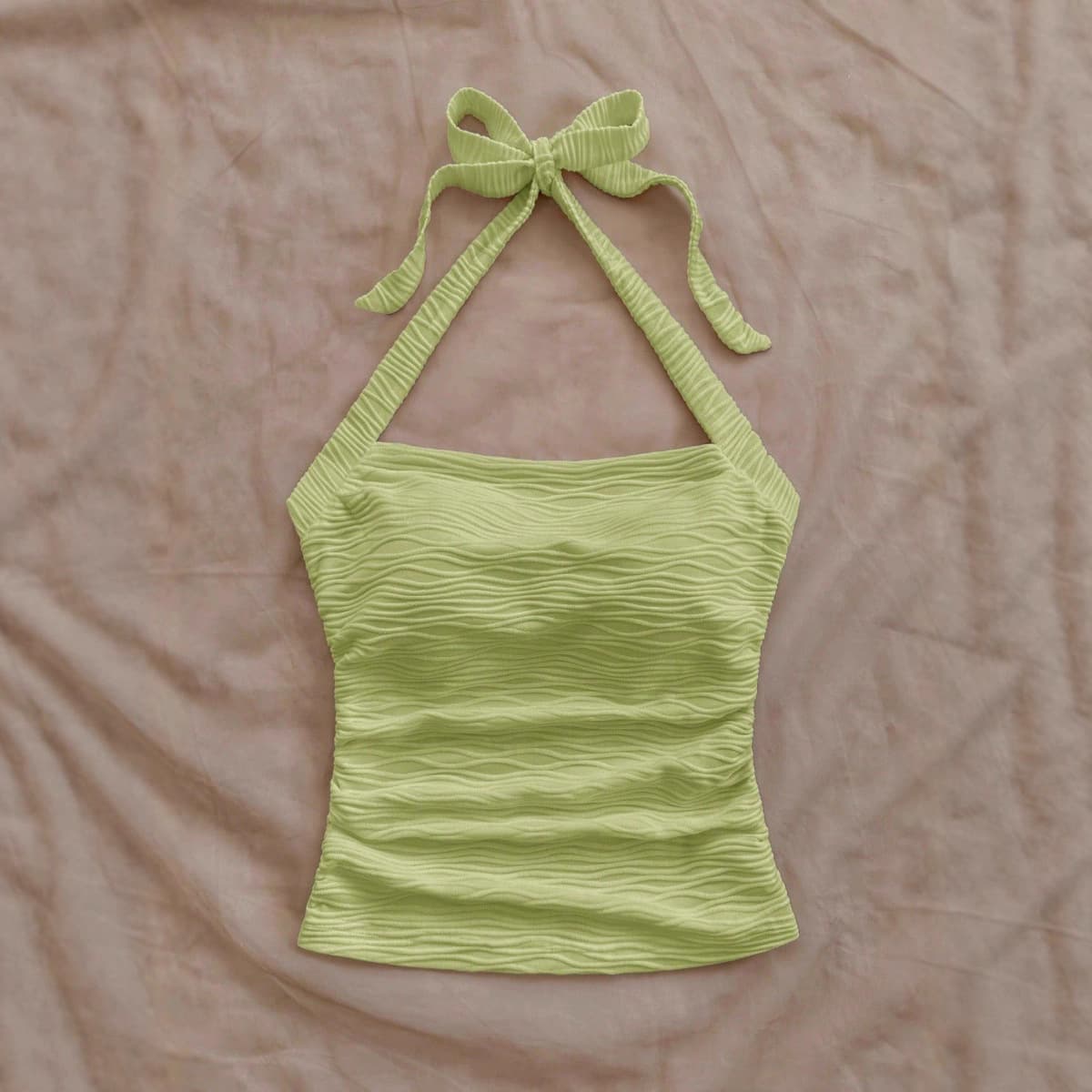 TEMU AliExpress Women's Summer Pure Desire Style Neckband Solid Color Cropped Vest Casual Basic Sleeveless Top