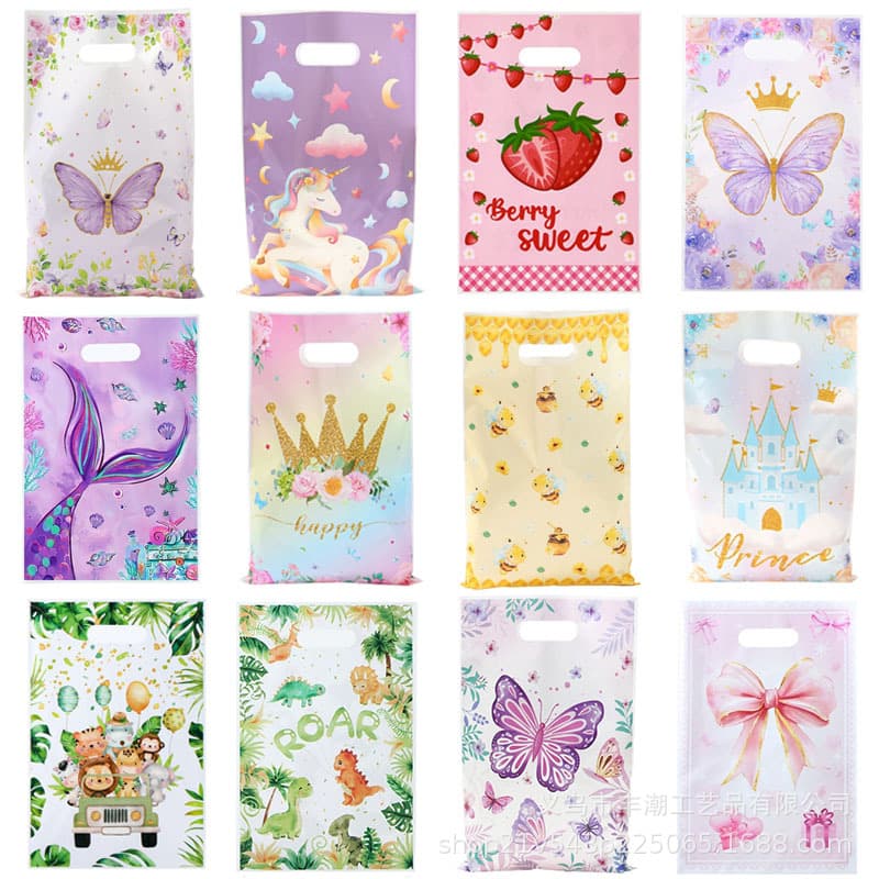 Cross-border Portable Gift Return Bag Jungle Animals Butterfly Mermaid Gift Bag Children's Birthday Party Gift Packaging Bag
