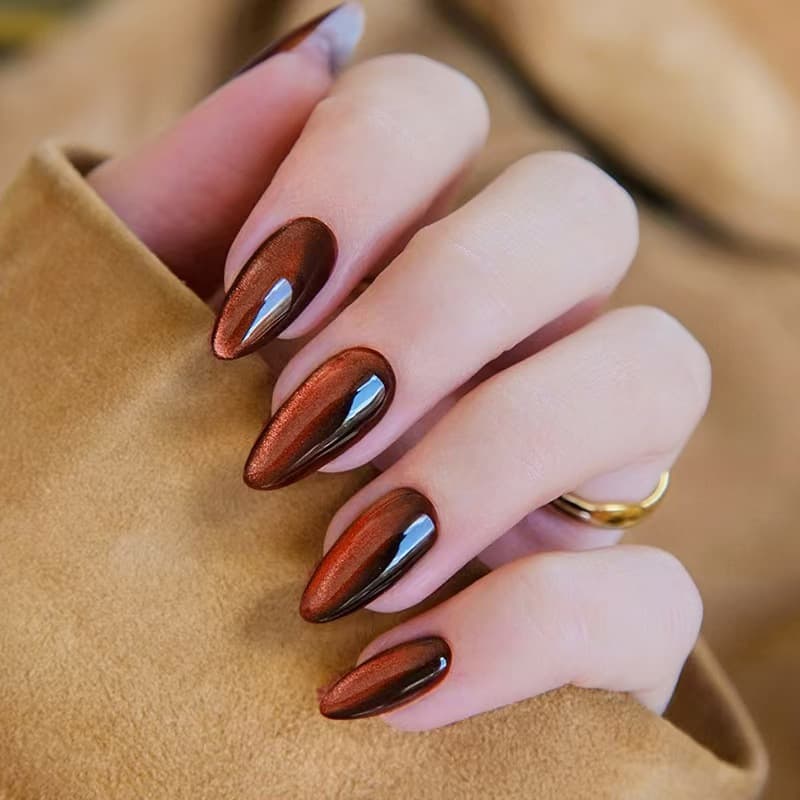 Medium-Length Ballet Nail Press-On Nail Stickers Gradient Glitter False Nails Sweet Ins Press-On Nails