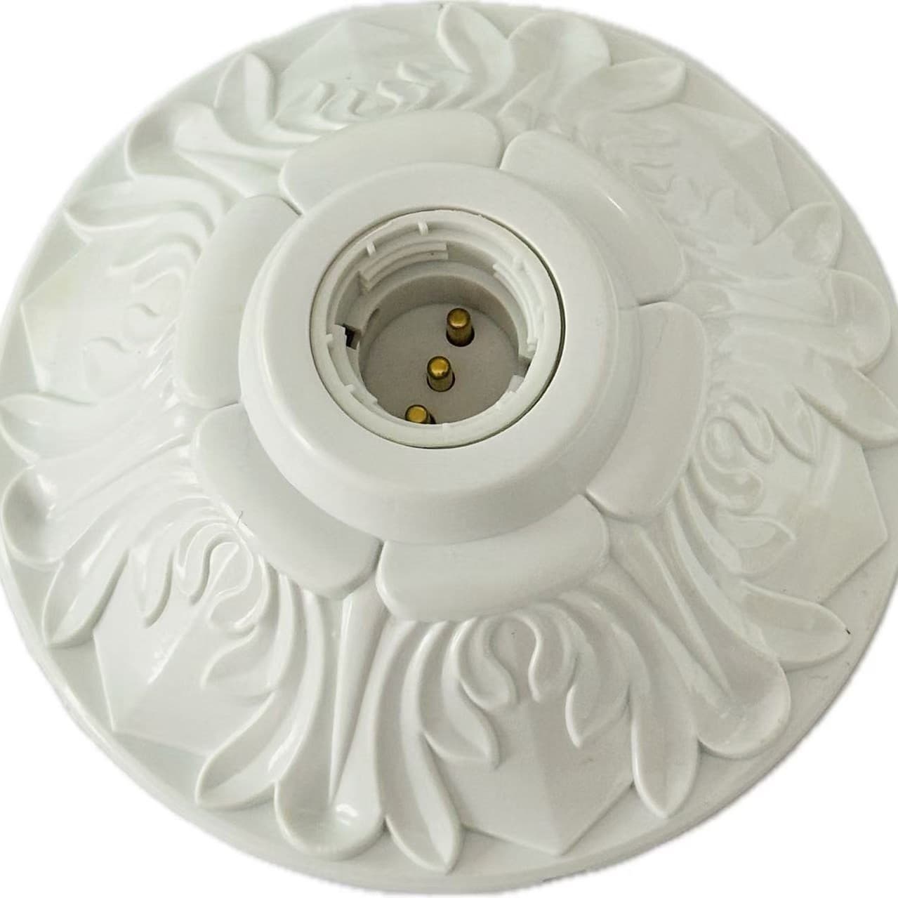 High-Power Round Large Plate P Series Screw Thread Surface-Mounted Lamp Holder E27 Screw Base Dual-Use Ceiling